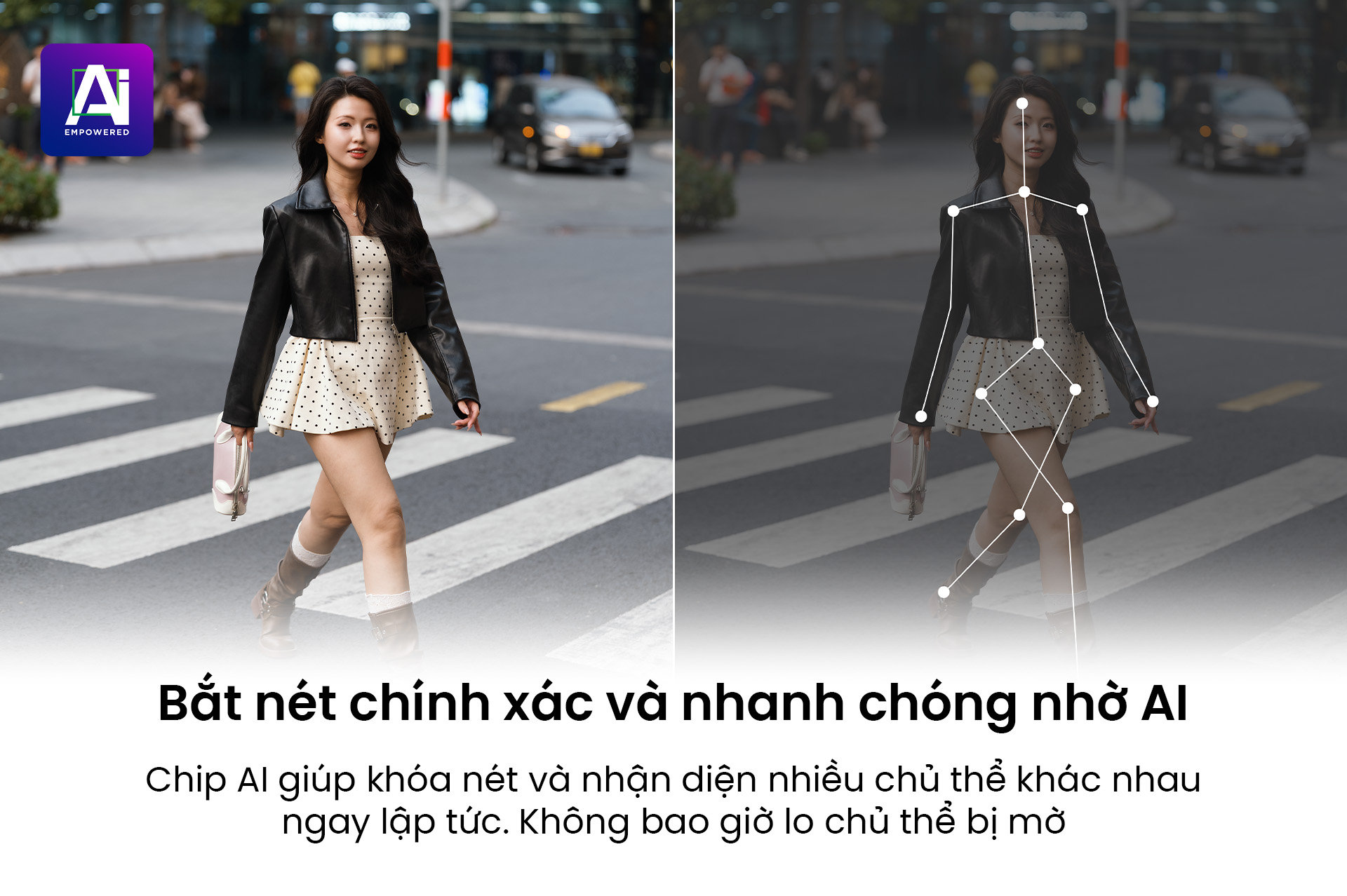 AI hỗ trợ tự động lấy nét và ổn định hình ảnh