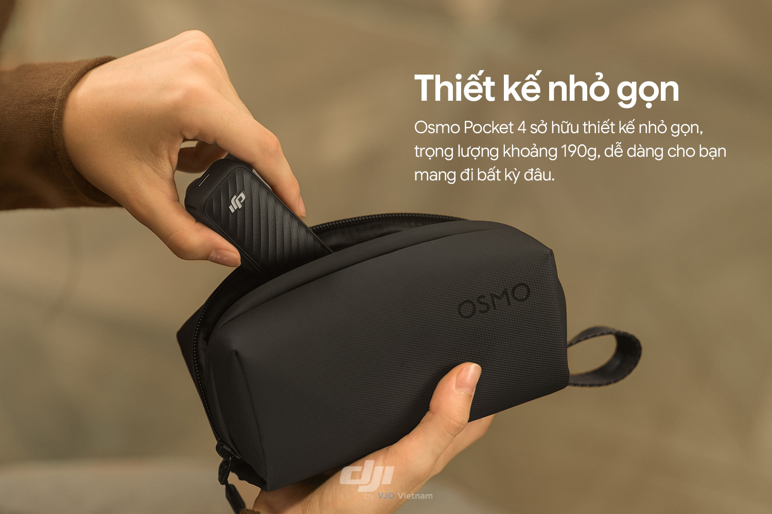 Osmo Pocket 4 trọng lượng chỉ 190g