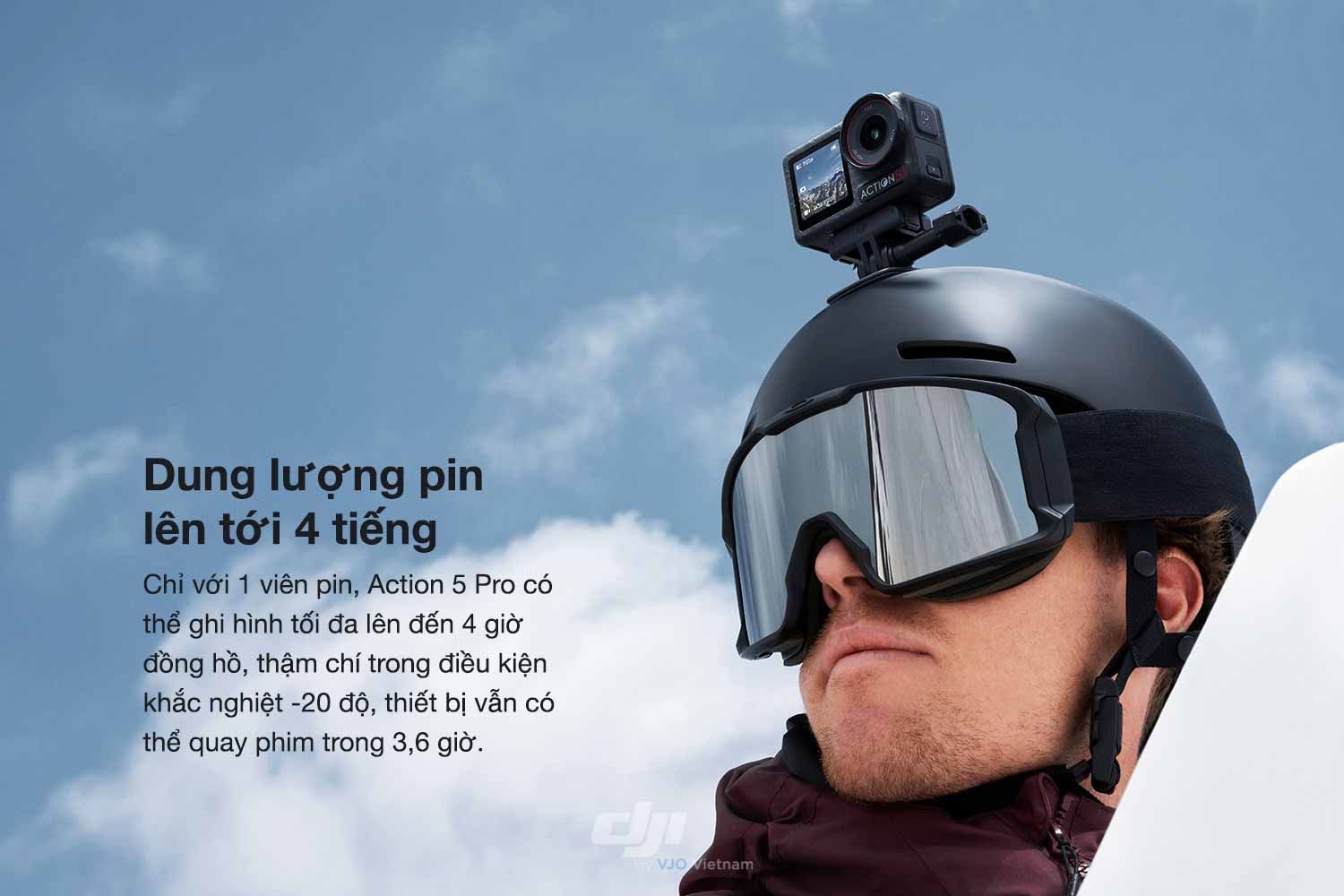Thời lượng pin Action 5 Pro tăng gấp 2x so với phiên bản trước đó
